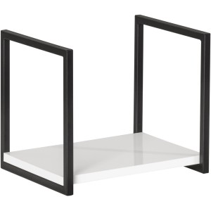 Fackelmann Unterregal Midi New York, 33 cm, weiß, mit schwarzem Rahmen. Bad-Wandregal im Industrial-Design.