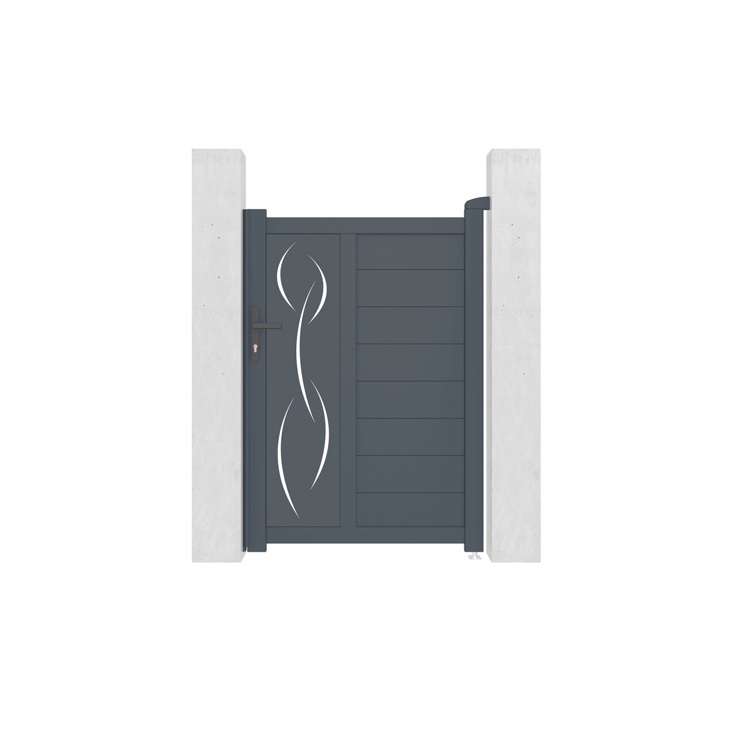 Casanoov Gartentür 1M Life H 140Cm & 2 Alu Pfosten H 166Cm Grau günstig online kaufen
