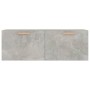 vidaXL Wandschrank, Betongrau, 100x36,5x35 cm, Büroschrank mit zwei Türen und Holzgriffen.