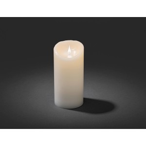 Konstsmide LED Echtwachskerze mit 3D-Flamme und Timer, 21,5 cm hoch.