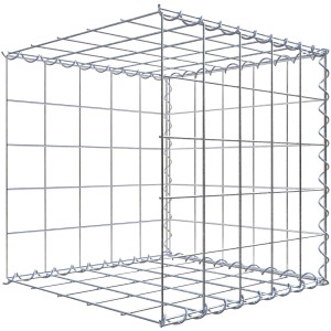 Gabiona Anbaukorb, 50x50x50cm, Maschenweite 10x10cm, aus verzinktem Drahtgitter.