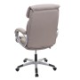 MCW Bürostuhl A71 in Taupe-Grau, Rückansicht. Ergonomischer Drehstuhl mit Kunstlederbezug und Rollen.