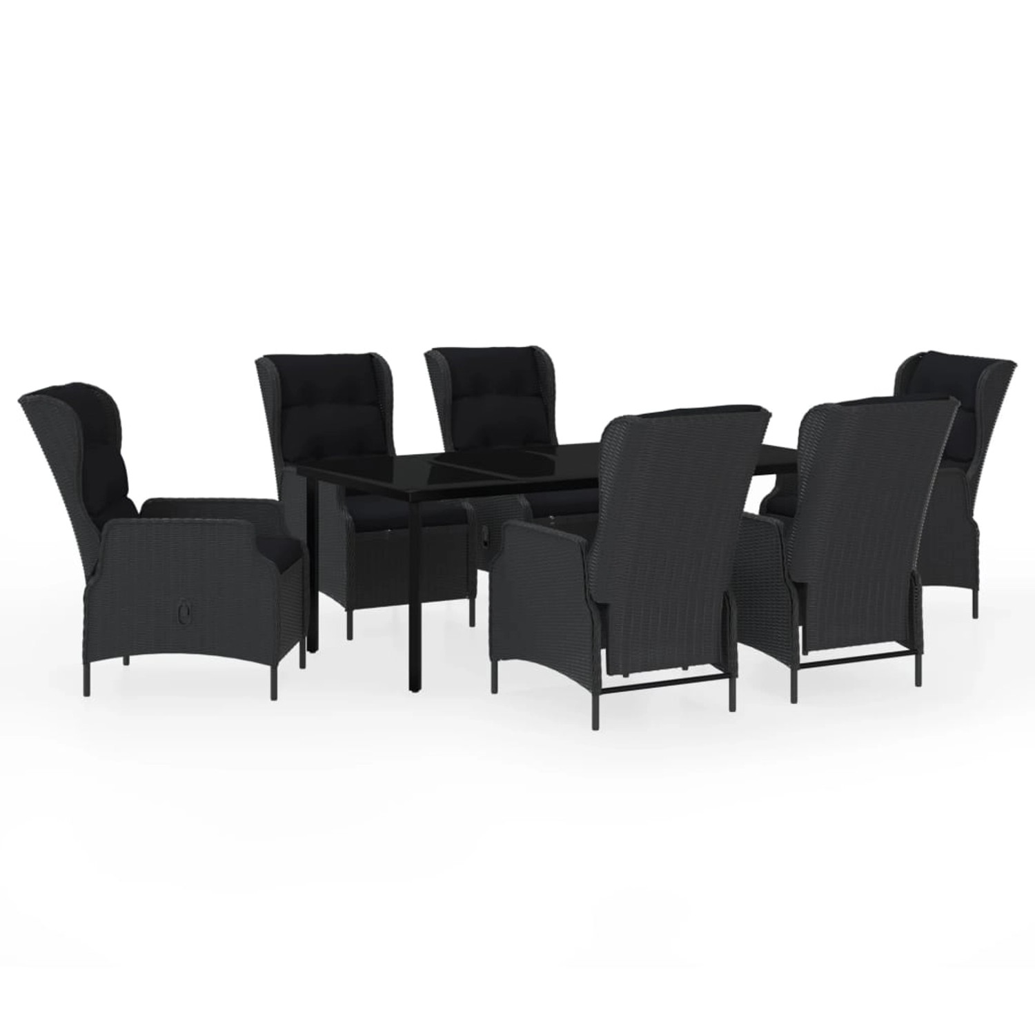 vidaXL 7-Tlg Garten-Essgruppe Dunkelgrau 3099641