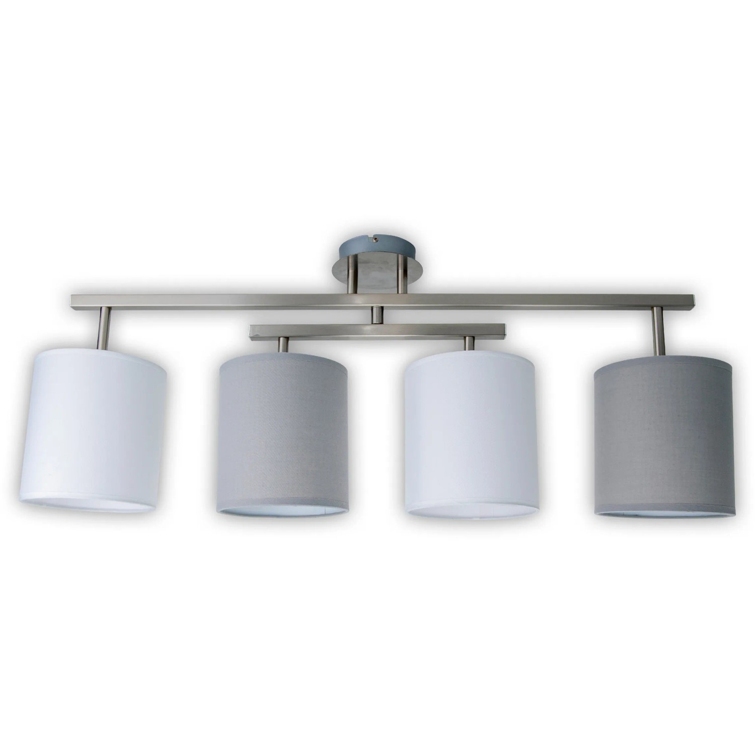 Näve Deckenleuchte Tilde, 4-flammig, schwarz/weiß/grau, Stoffschirme, moderne Deckenlampe.