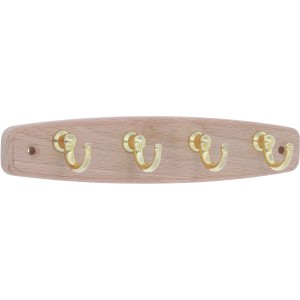 Siro Schlüsselleiste aus Buche mit 4 Messinghaken, Länge 200mm, FSC®-zertifiziert.
