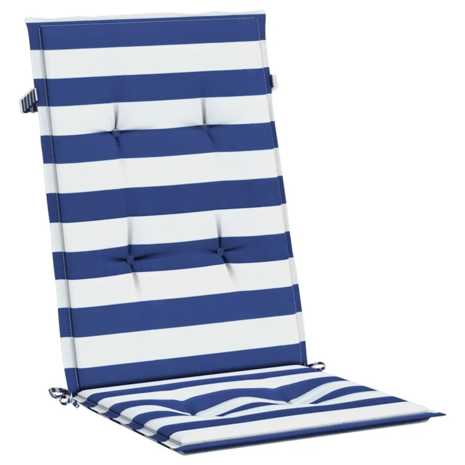 Hochlehner-Auflage blau-weiß gestreift, 120x50cm, für Gartenstühle.