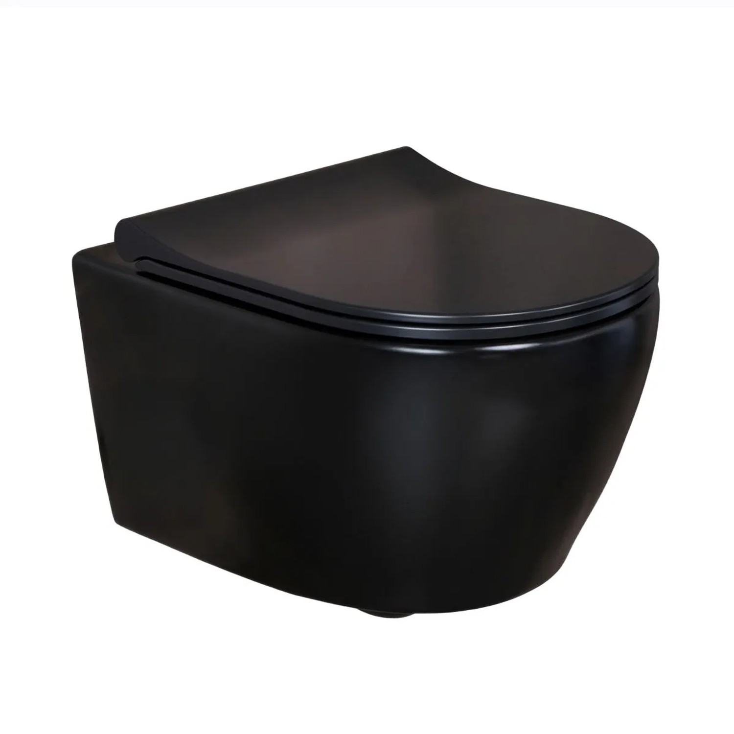 Belvit Spülrandloses Wand-WC Dusch-WC mit Taharet/Bidet Funktion Softclose Deckel Toilette Schwarz Matt