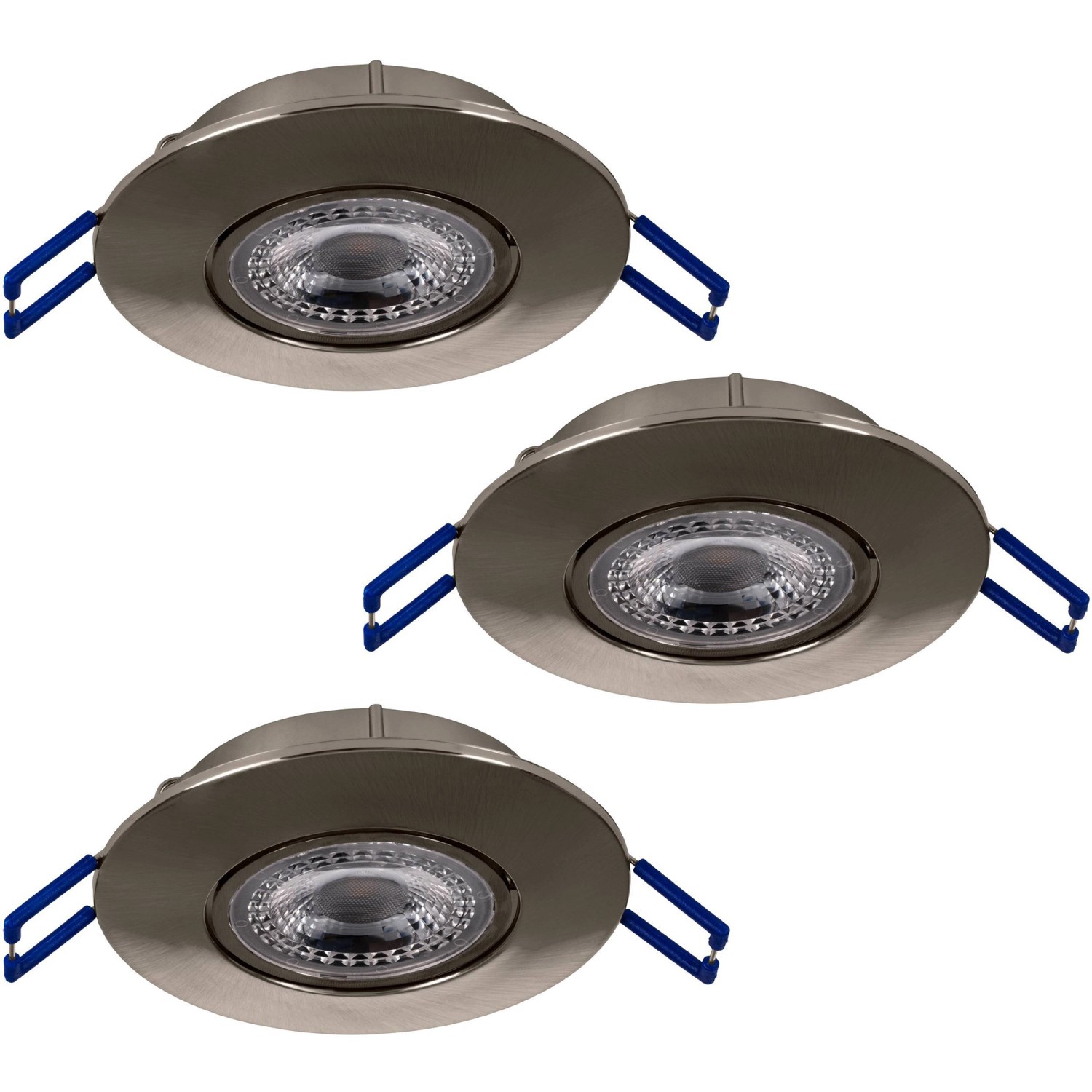 EGLO LED 3er-Set Einbauleuchten ZUJAR Nickel-matt Ø 90mm 3x3,4Watt 3000K günstig online kaufen