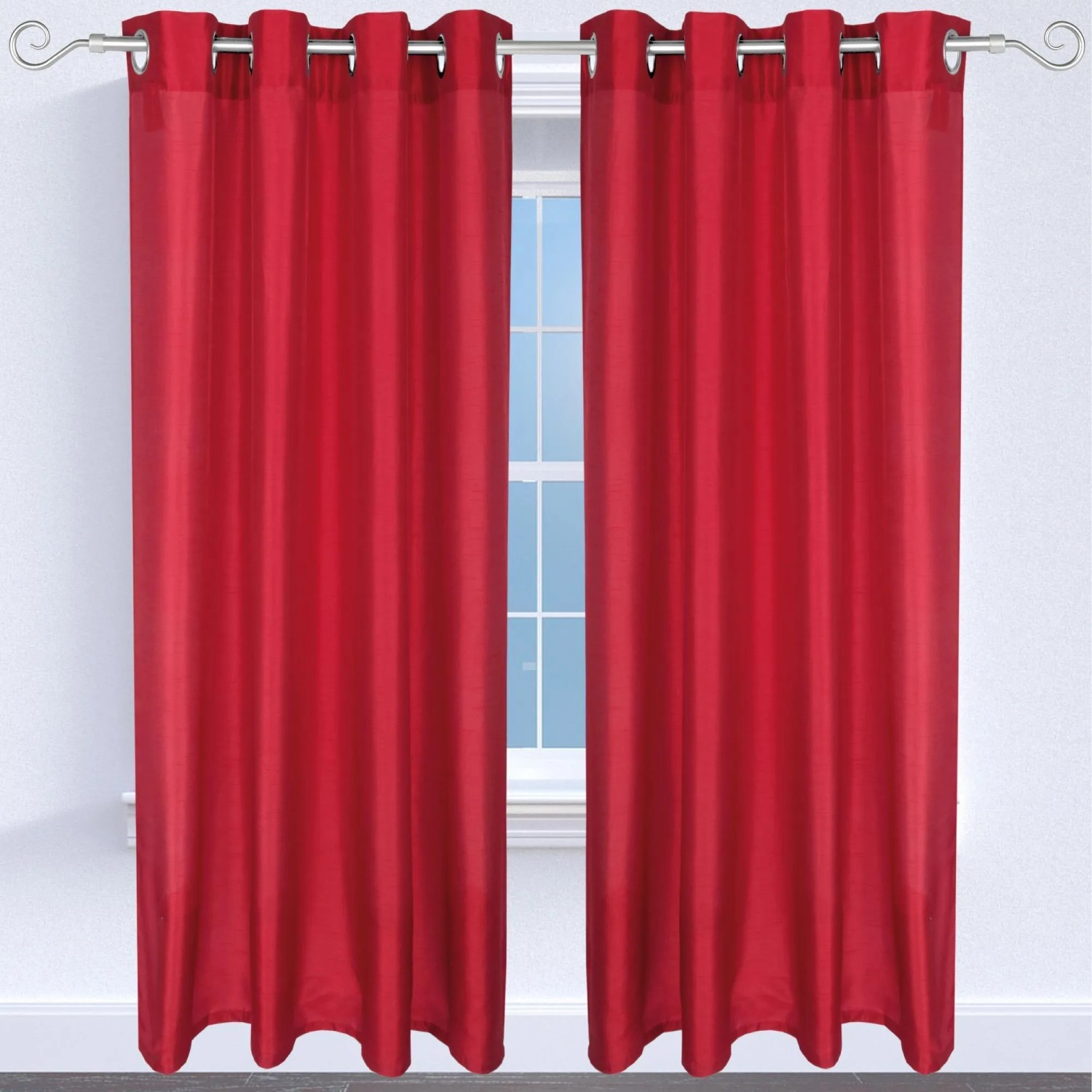 Arsvita Gardine mit Ösen Alessia Blickdicht Rot 140 x 175 cm 2er Pack kaufen bei OBI