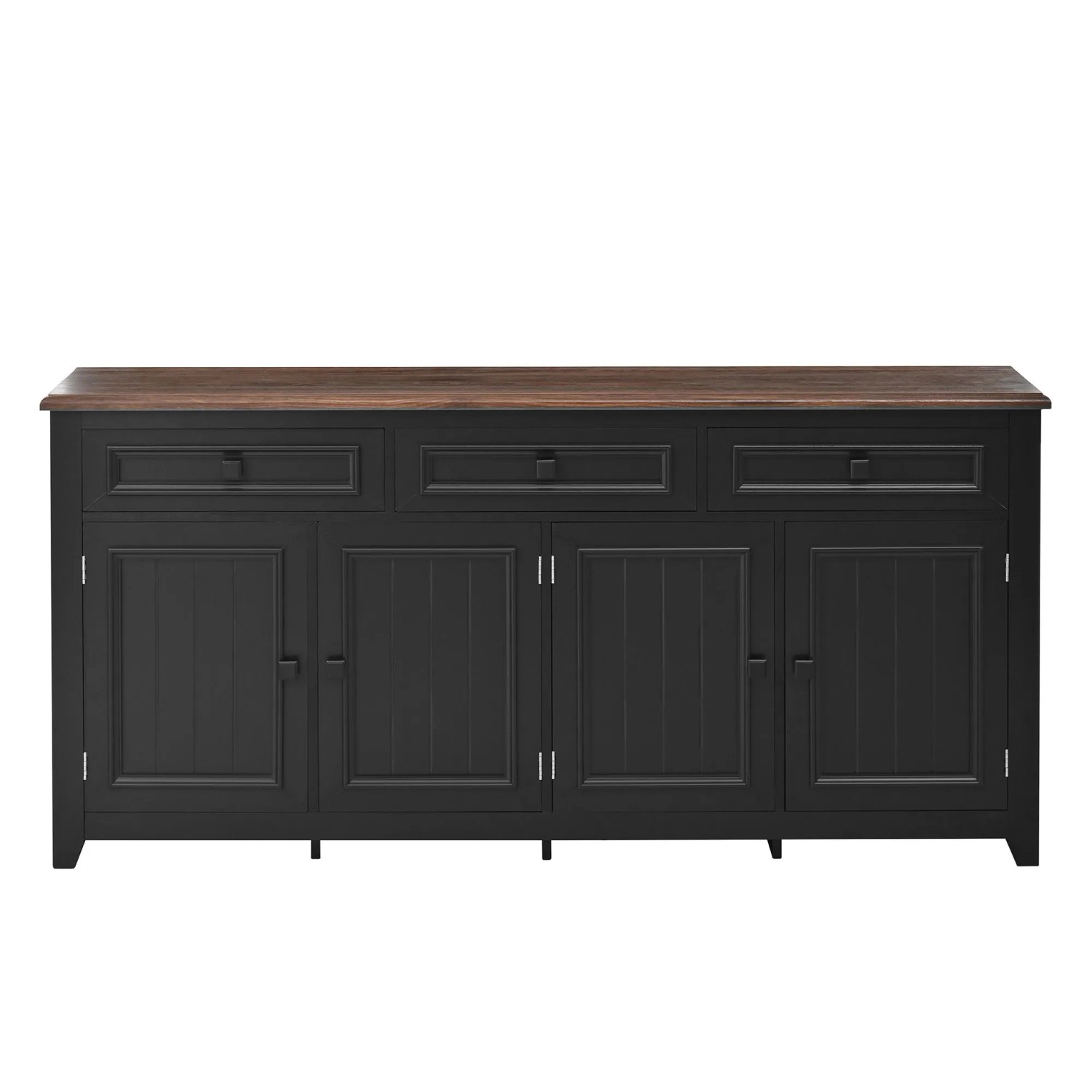 okwish Sideboard mit Stauraum Wohnzimmer 160x35x76cm Schwarz