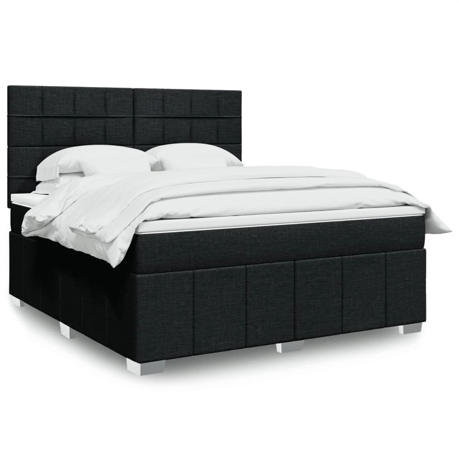 vidaXL Boxspringbett mit Matratze Schwarz 180x200 cm Stoff 3294049 günstig online kaufen