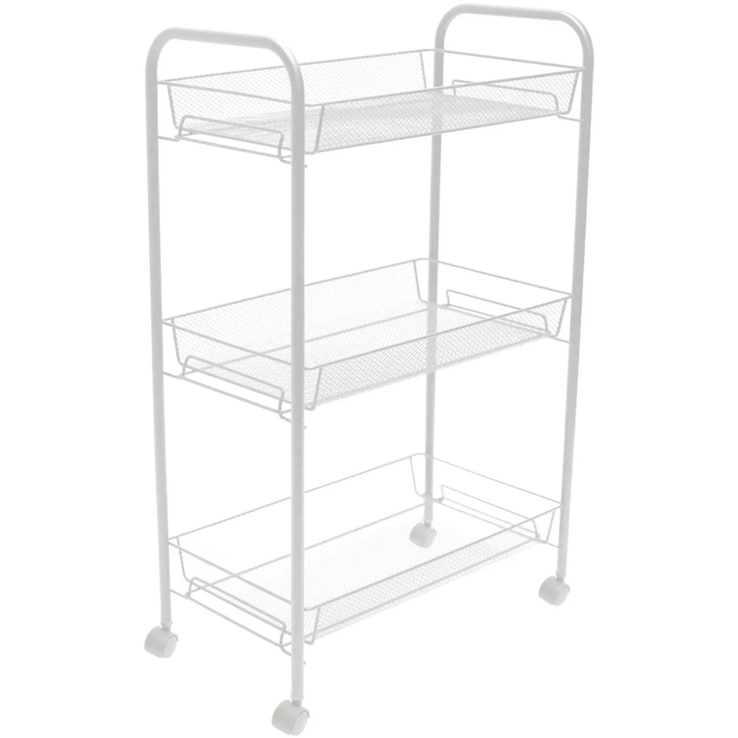 Euroshowers Rollwagen Rollo Weiß 3 Etagen 48 x 27 x 78 cm