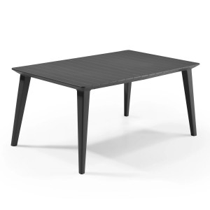 Allibert Lima Gartentisch in Anthrazit, wetterfester Esstisch für den Outdoor-Bereich.
