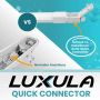 LUXULA LED Feuchtraumleuchte 150cm mit Quick Connector im Vergleich zum normalen Anschluss.