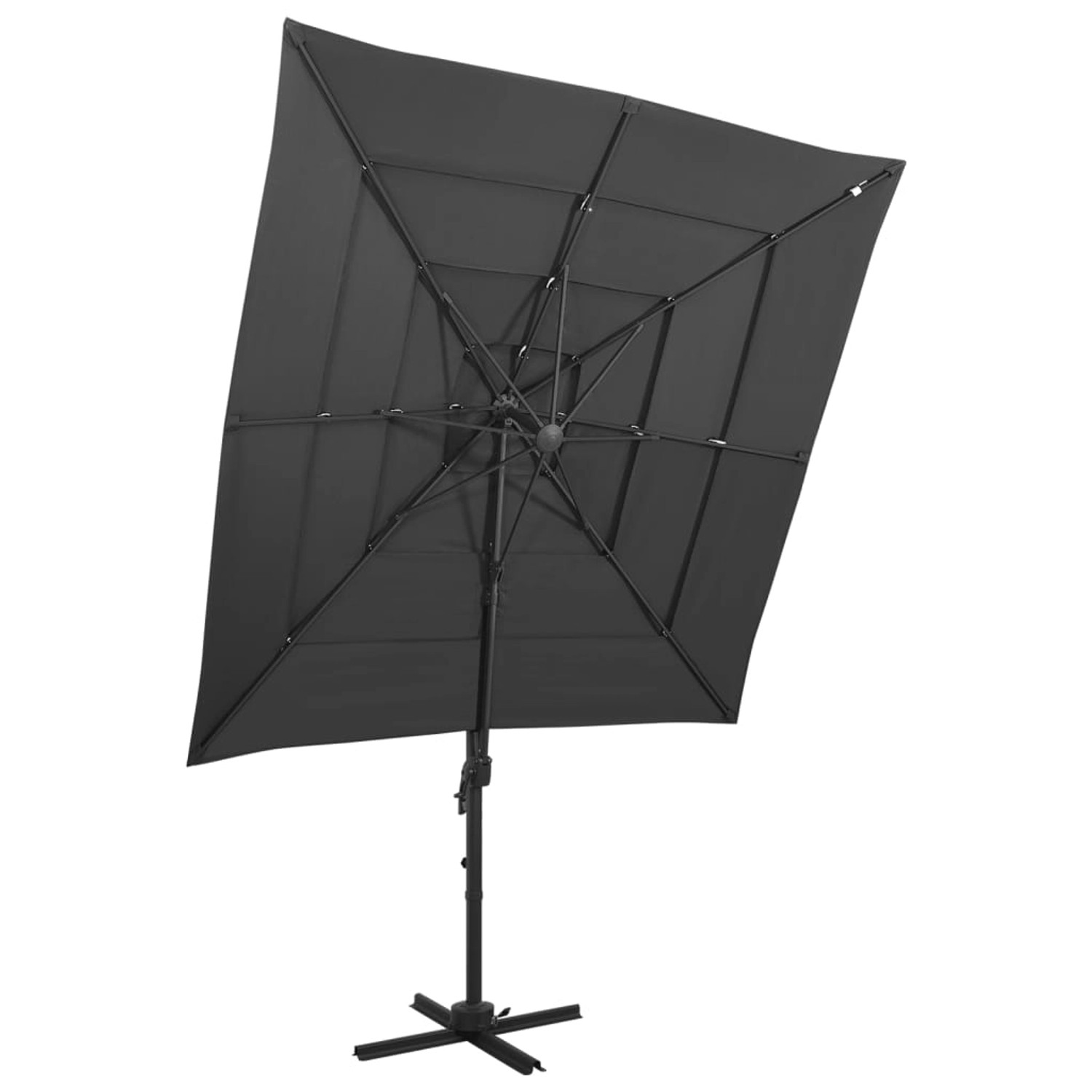 furnicato Sonnenschirm mit Aluminium-Mast 4-lagig Anthrazit 250x250 cm günstig online kaufen