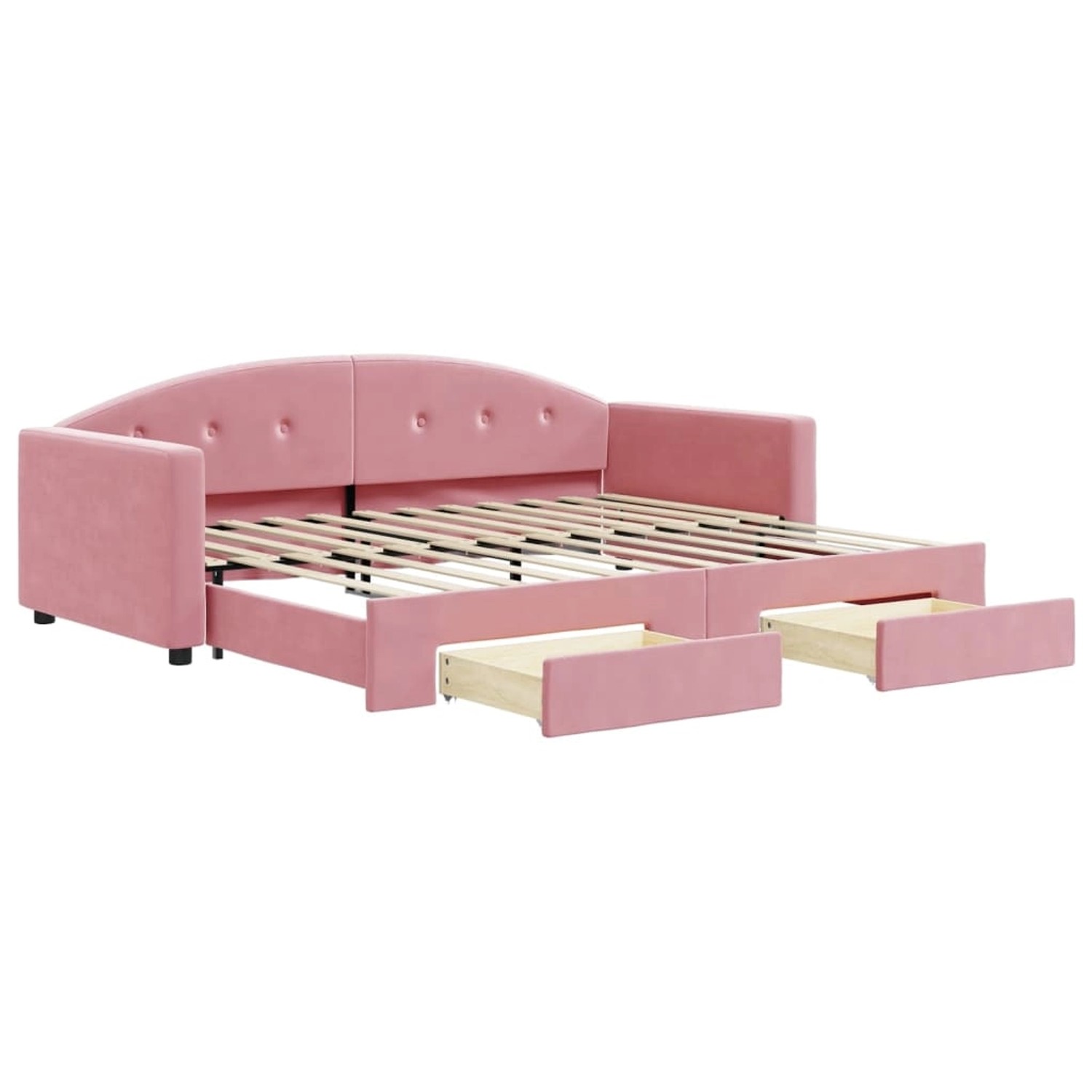 vidaXL Tagesbett Ausziehbar mit Schubladen Rosa 90x200 cm Samt1884531 günstig online kaufen