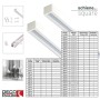Weiße Deco-Raum 1-Lauf Gardinenschiene Square nach Maß mit 6mm Laufkanal, Befestigungsmaterial und technischen Details.