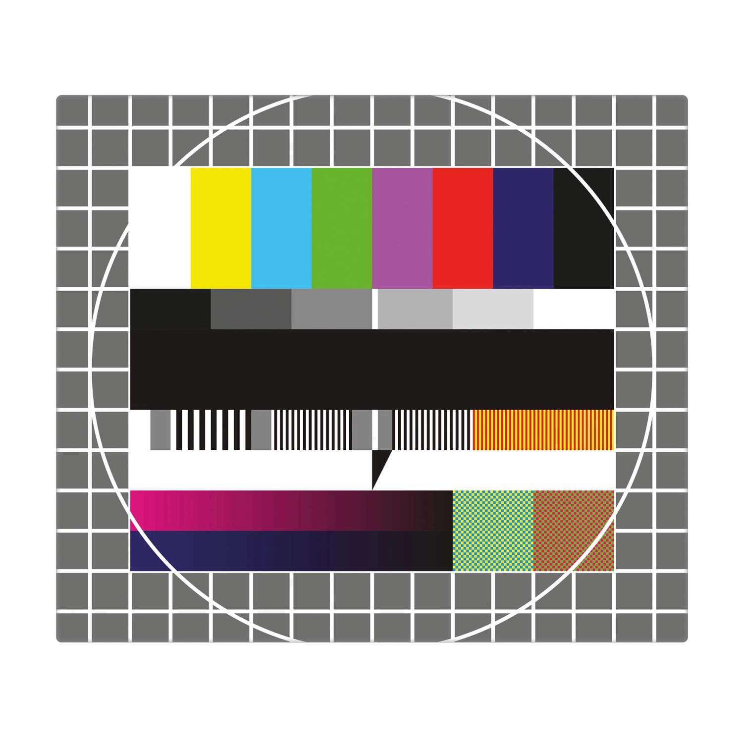 Banjado Herdabdeckplatte Glas mit Testbild Motiv, 60x52cm. Schneidebrett & Ceranfeld Abdeckung.