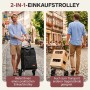 Sekey Aluminium Einkaufstrolley, faltbar, 50L, schwarz, für Einkäufe und Transporte.