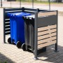 Westmann Mülltonnenverkleidung Planum für 2 Tonnen (240 l) in Holzoptik und Stahl.