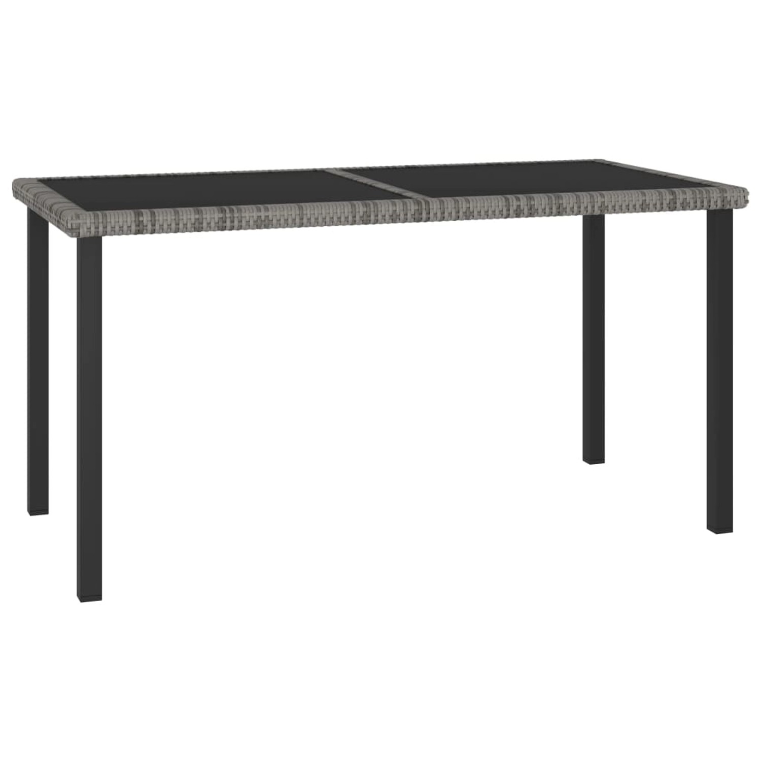 vidaXL Garten-Esstisch Grau 140x70x73 cm Poly Rattan 315118 günstig online kaufen