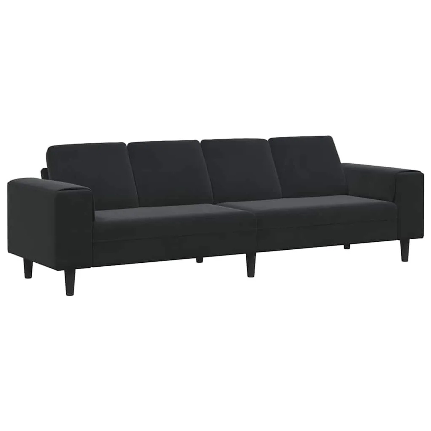 vidaXL Wohnzimmer Couch Schwarz 250 x 77 x 76 cm 3335096