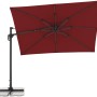 Doppler Ampelschirm, 310x210 cm, Bordeaux, mit Kurbel. Rechteckiger Sonnenschirm mit Dreh- und Neigungsfunktion.