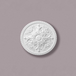 Weiße NOEL & MARQUET Rosette R12 ARSTYL, 82,5 cm Durchmesser, Zierelement für Paneele.