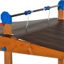 Detailaufnahme: Gaspo Sandkasten Lea mit Dach, Kurbelmechanismus und Stoßschutz.