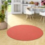 Runder, terrakottafarbener Feinschlingen Velour Teppich (200cm) der Kategorie Kurzflorteppiche.