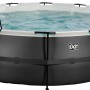 Schwarzer Exit Black Leather Pool ø 450 cm mit Leiter und Sandfilterpumpe.