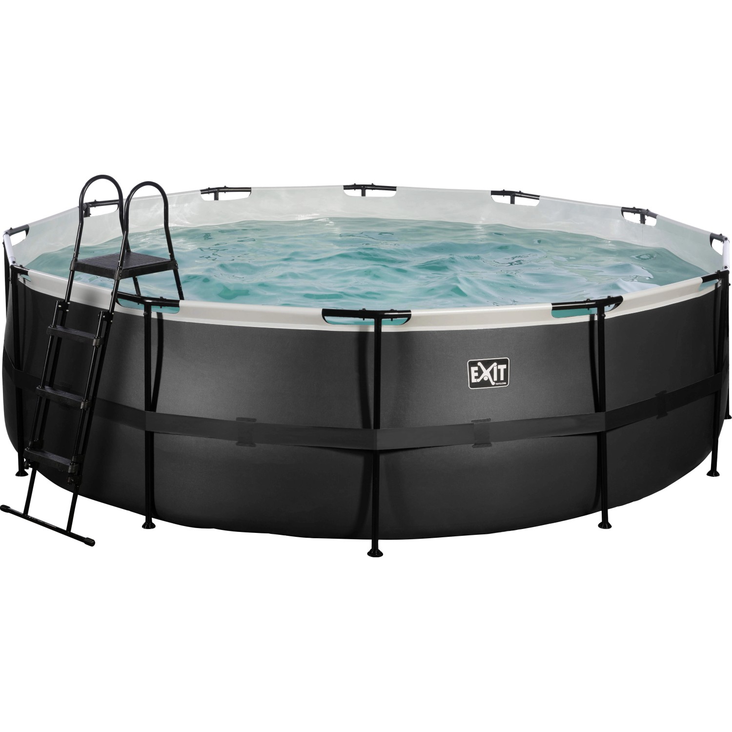 Exit Black Leather Pool Schwarz ø 450 x 122 cm m. Sandfilterpumpe günstig online kaufen