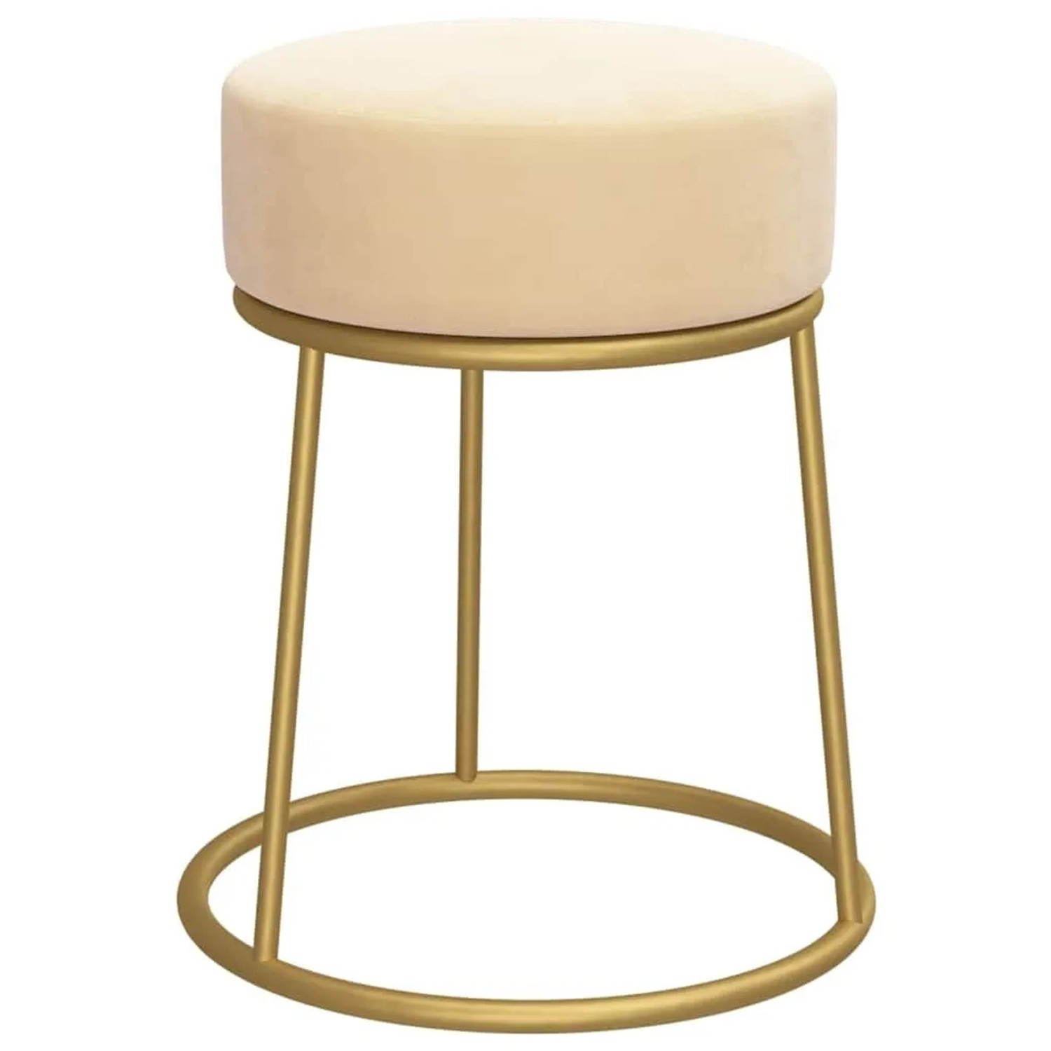 vidaXL Runder Hocker Aprikose Samt 340257