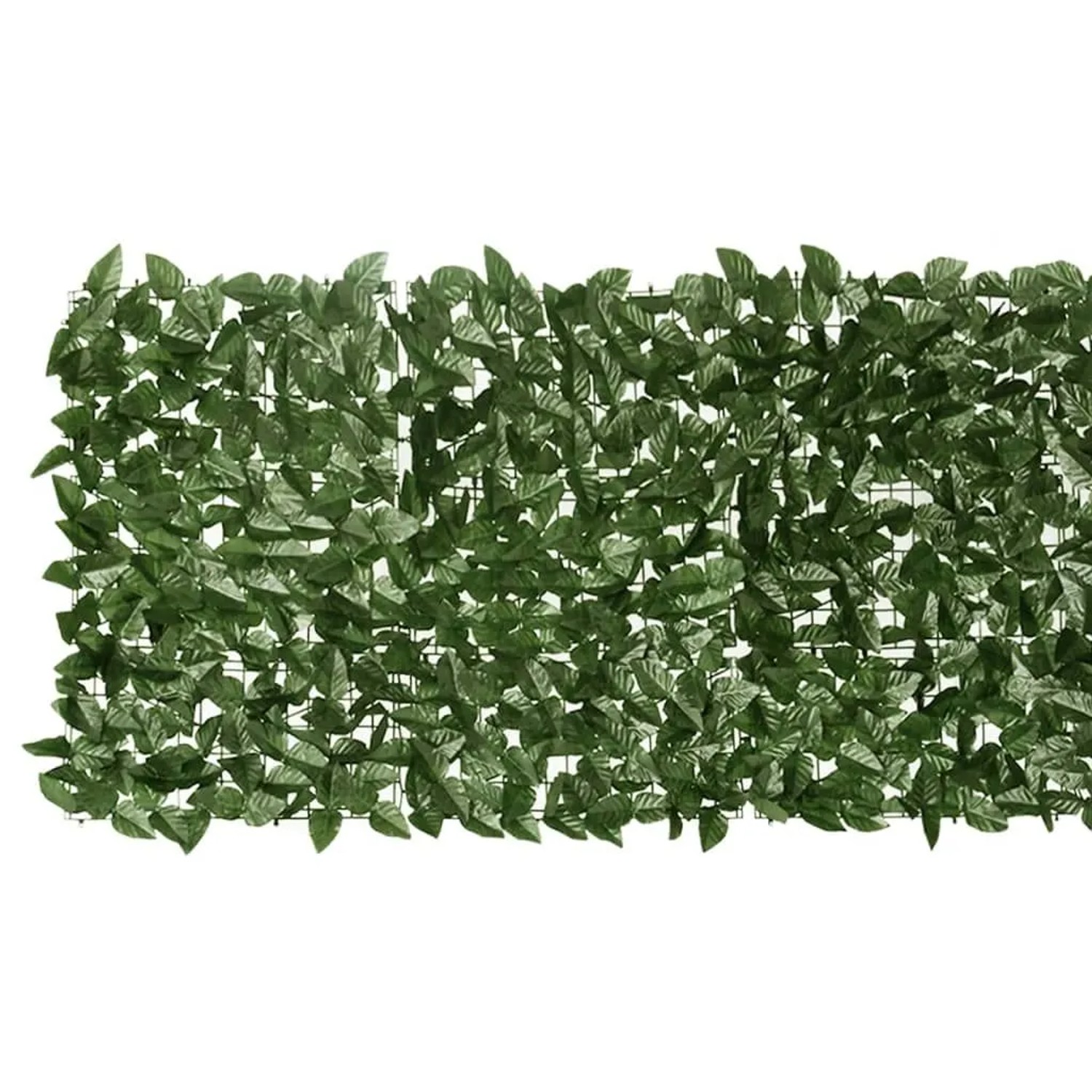 Dunkelgrüner vidaXL Balkon-Sichtschutz mit künstlichen Blättern auf Gitter, 200x75 cm. Für Privatsphäre.
