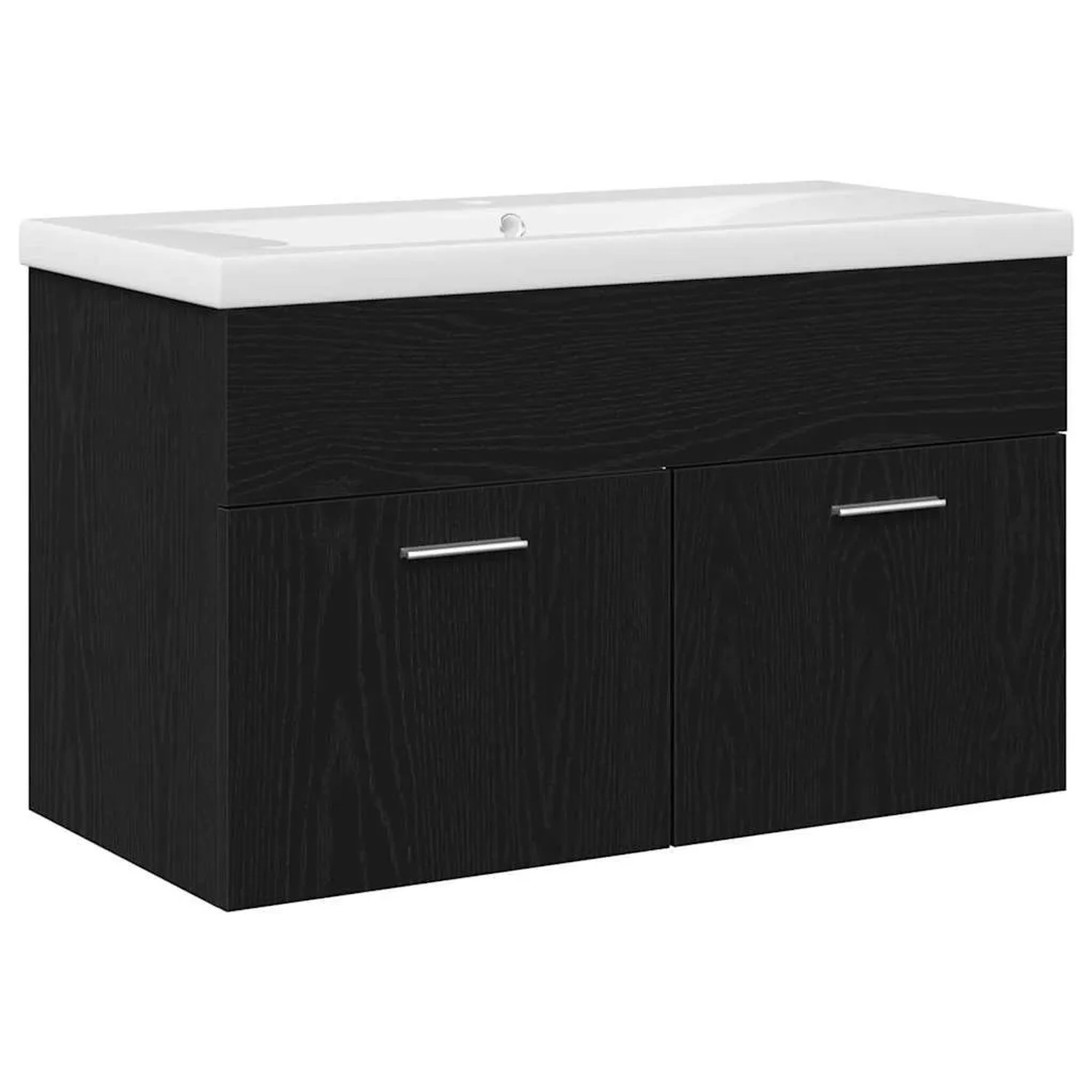 vidaXL Badezimmerschrank Schwarz Eichen-Optik 80 x 38,5 x 46 cm 3333139 günstig online kaufen