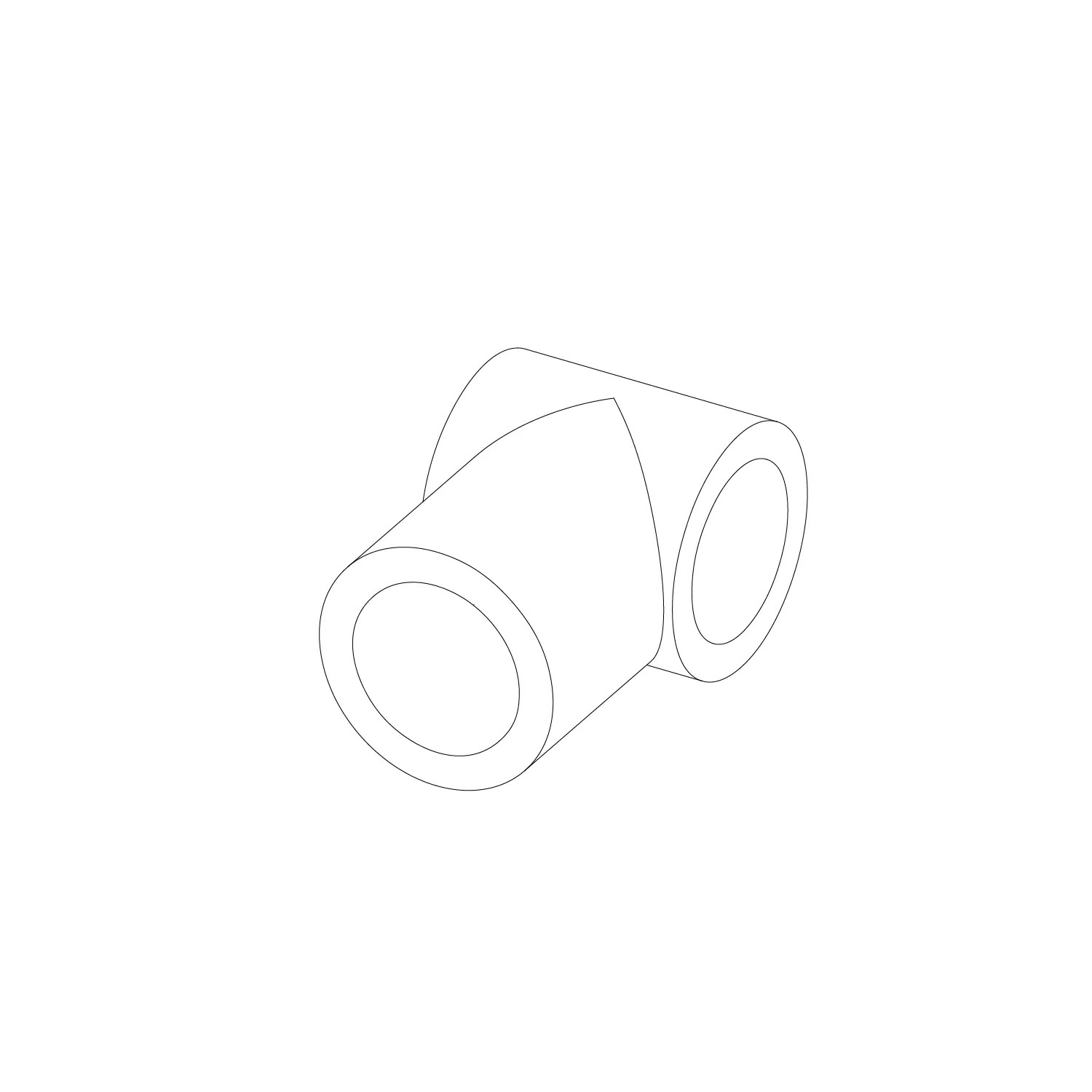 T-Stück 90° silber verzinkt, Ø 2,7 cm, für Stahlrohr Möbelbau.
