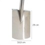 Poliertes Stahlblatt des Galaflor Damenspatens, 16,5 cm breit, 25 cm lang. Robuste Spatenklinge für Gartenarbeiten.
