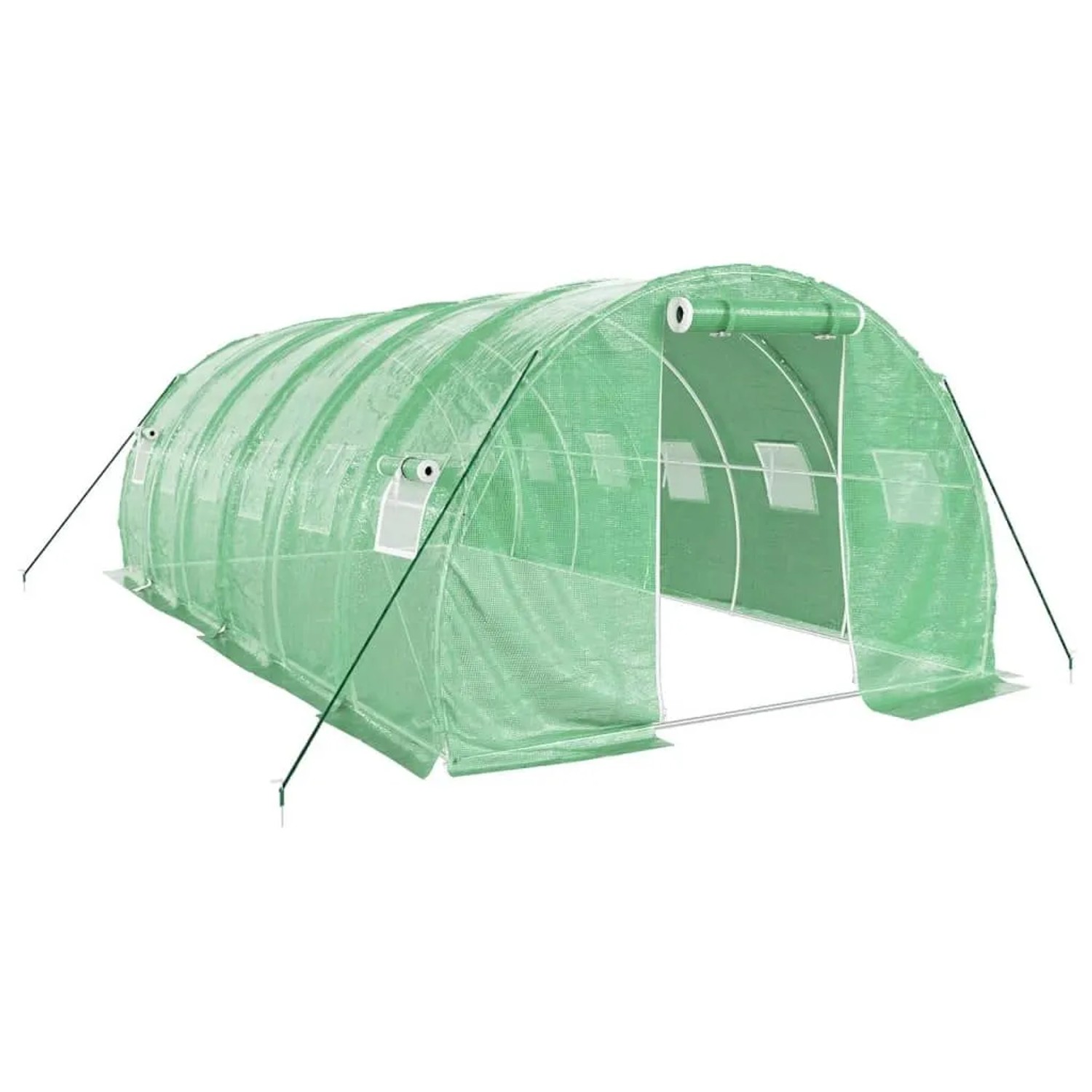 vidaXL Gewächshaus mit Stahlrahmen Grün 18 m² 6x3x2 m 3188040