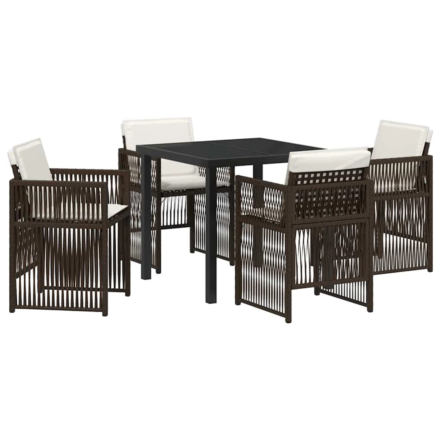 vidaXL Garten Essgruppe 5-Tlg Braun Poly Rattan 3380657 günstig online kaufen