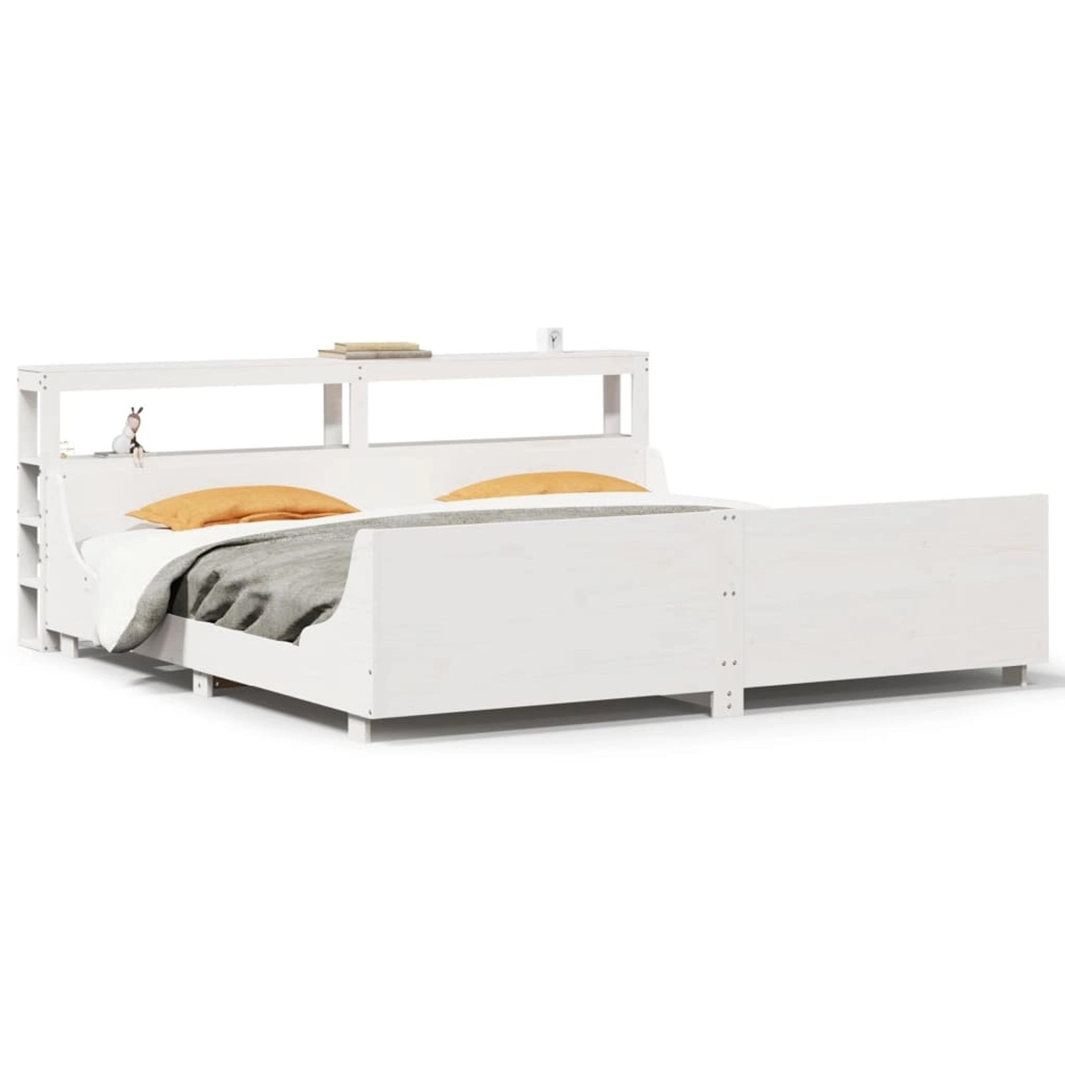 vidaXL Massivholzbett ohne Matratze Weiß 180x200 cm Kiefernholz 3306451 günstig online kaufen