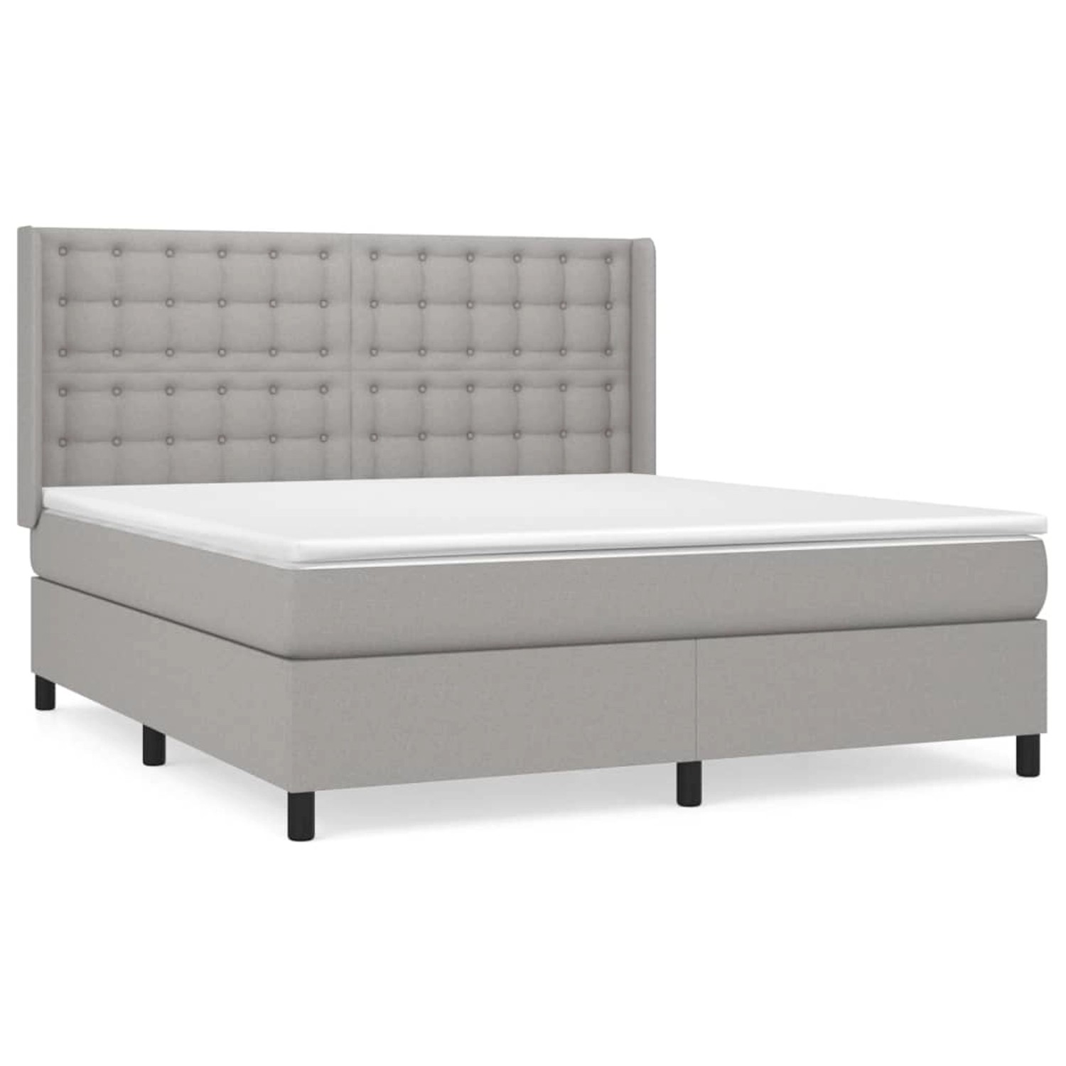 vidaXL Boxspringbett mit Matratze Hellgrau 160x200 cm Stoff 3131761 günstig online kaufen