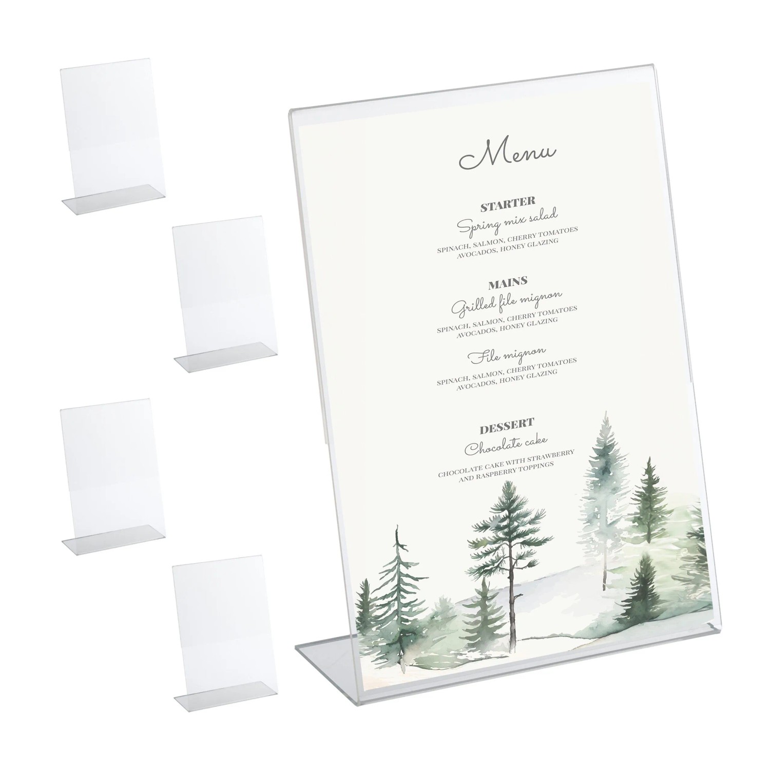 Relaxdays Tischaufsteller 5er Set Acryl Transparent DIN A4 30,5 cm x 21 cm x 8 cm 280 g