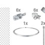 Maschendrahtzaun Set, 100cm hoch, 25m lang, verzinkt, zum Einbetonieren. Komplettset mit Zubehör.