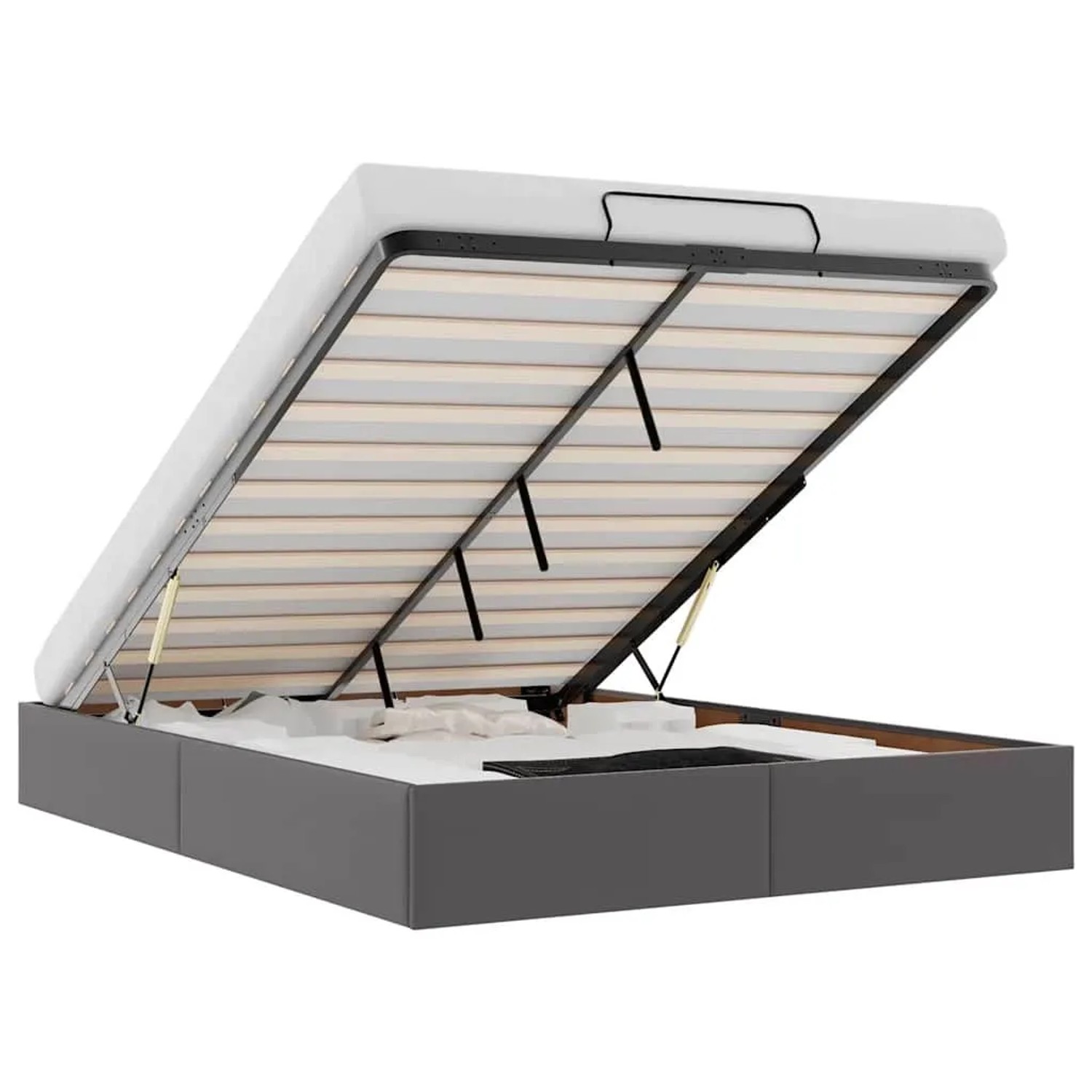 Thumbnail - vidaXL Ottoman-Bett ohne Matratze Grau 140x190 cm Kunstleder 3310802