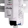 Weißer Shelly Energiezähler 50A ProEM für Hausautomation mit LAN-Kabel.