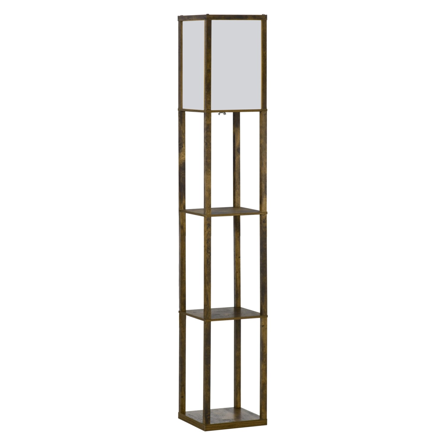 HOMCOM Stehlampe MDF L26 x B26 x H160 cm Rustikal-Braun Weiß günstig online kaufen