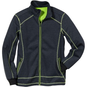 Dunkelgraue Scheibler Damen Sweatjacke Professional mit neonfarbenen Details, Größe L.
