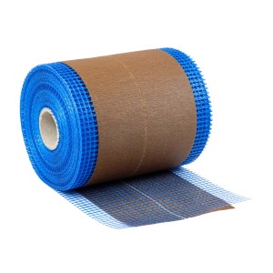 Rolle Dalsys Balkenfix Putzträgergewebe, blaues Glasfasergewebe mit Ölpapier, 50m x 33cm.