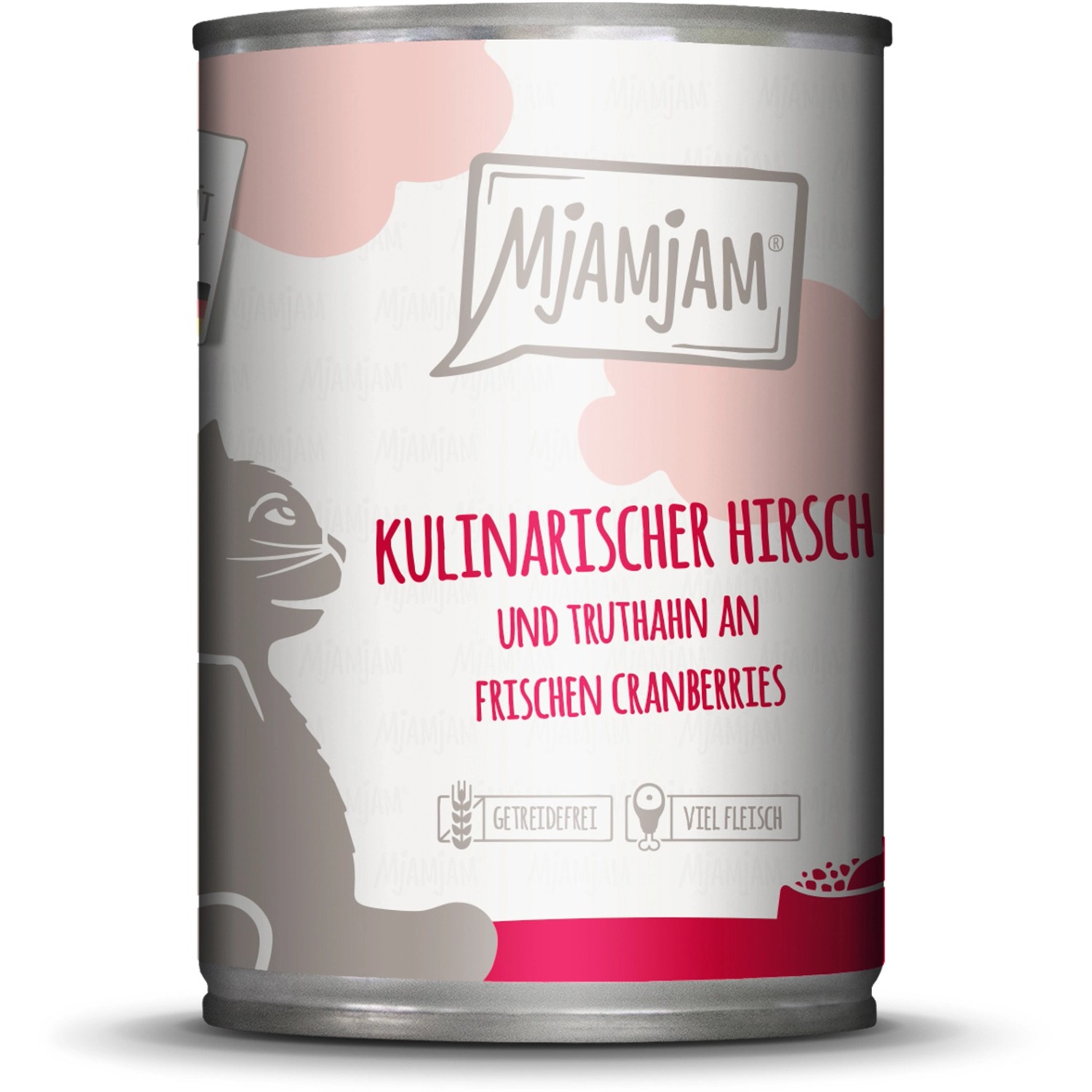 Mjamjam Nassfutter Hirsch und Truthahn an Frischen Cranberries 400 g