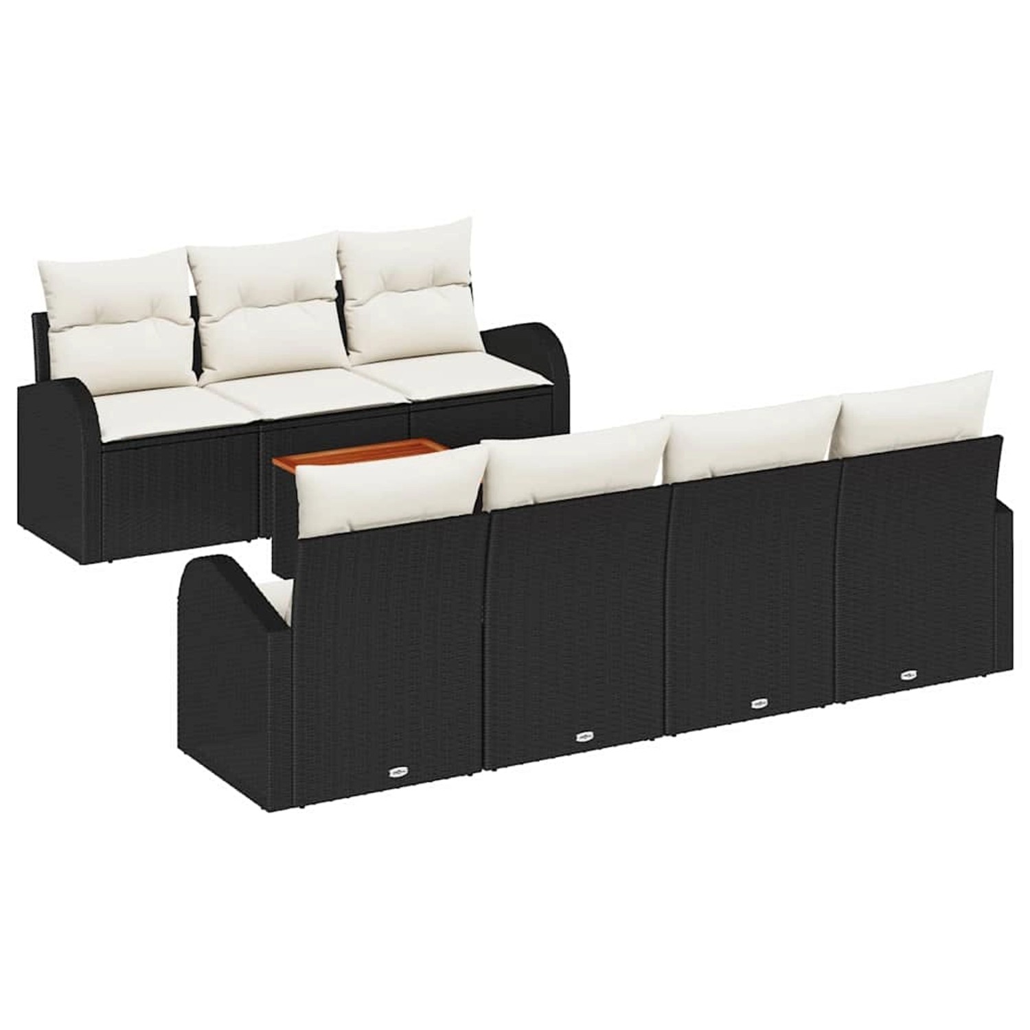 vidaXL Garten-Sofa-Set 8-Tlg Schwarz Weiß 3356206 günstig online kaufen